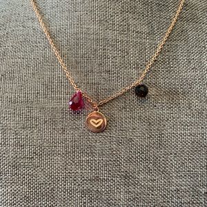 Rose gold plated heart necklace